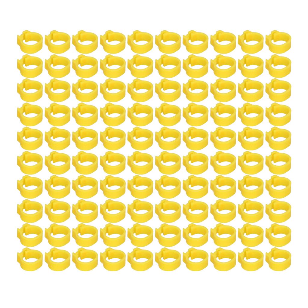 100 STÜCKE 8mm Tauben Identifikations Beinringe Geflügel Beinbänder Ohne Worte Taubenzubehör Gelb
