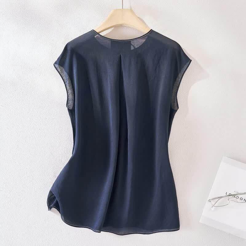 IHIMI Women's Linen Tencel Sleeveless Top