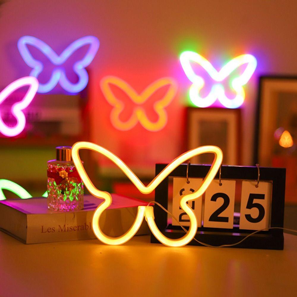 

Energy-saving Butterfly Shaped Light Wall Mounted Led Neon Light Creative Dormitory