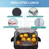 Bolsa Termo para Almuerzo Aislamiento Bolsa de Hielo Estudiante Portátil Cena Picnic Comida de Mano con Bolsillo de Almacenamiento 1 Pieza Negro