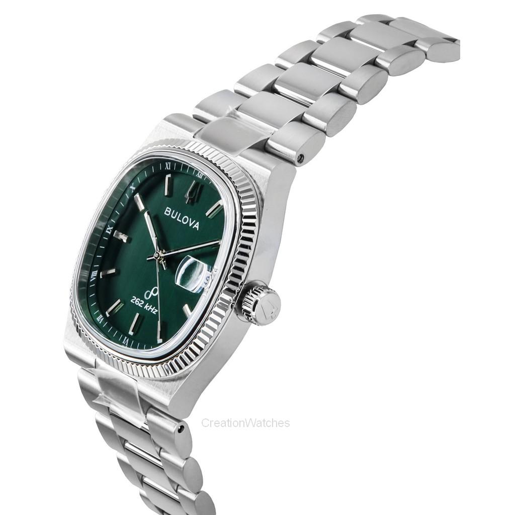 BULOVA Classic Super Seville 262kHz Precisionist Edelstahl grünes Zifferblatt Quarz 96B439 Herrenuhr