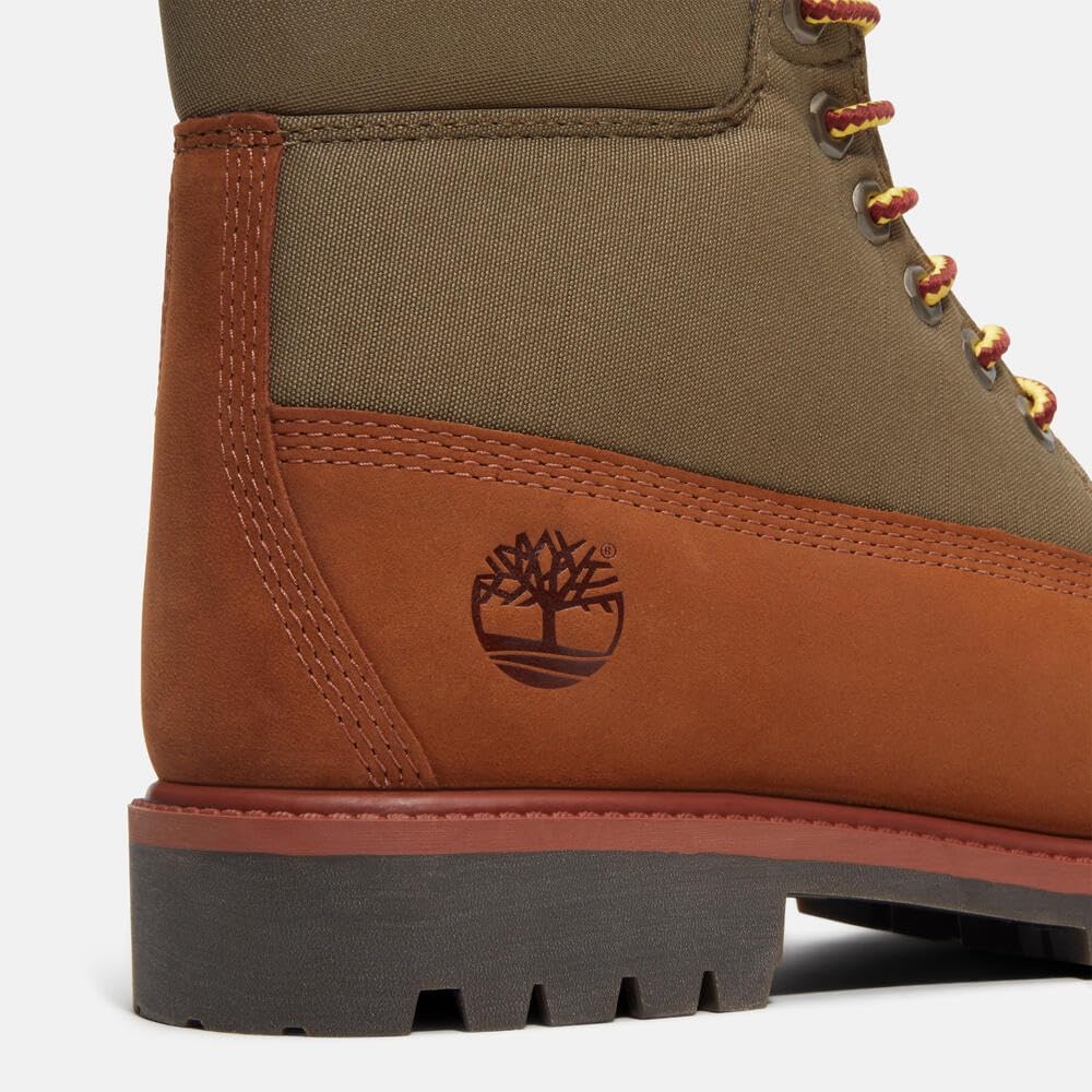 Timberland Heritage 6-Inch Waterproof Boots (Men’s / MD Brown Nubuck W/ Green / Wide) 25.5 Cm / US 7.5 / W