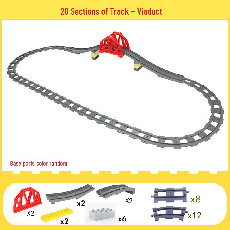 Large Particle Train Track Accessories for Boys and Girls Building Blocks Series