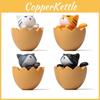 Cute Cartoon Eggshell Cat Mini Model For Indoor Garden And Party Celebrations