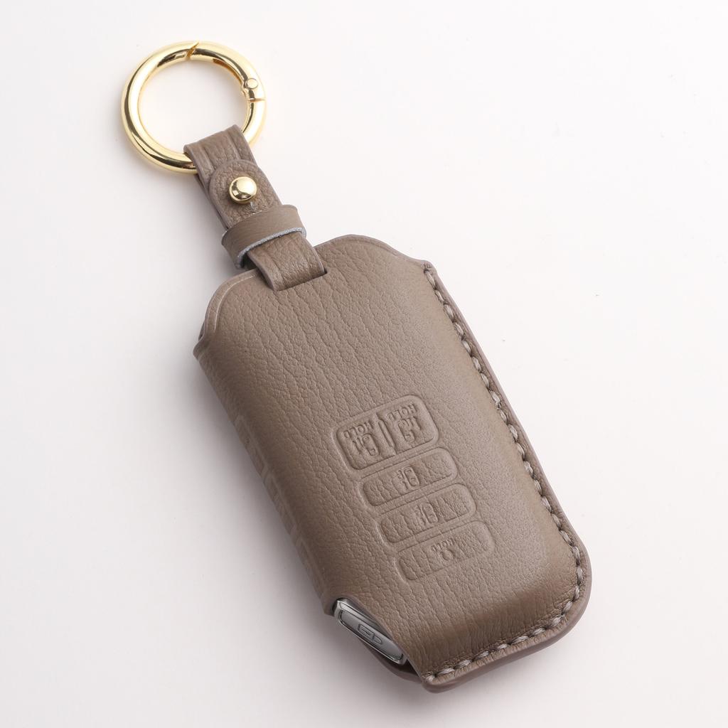 Customized Leather Car Key Cover Is Suitable for Handmade High-end Key Bag Shell Buckle Cowhide for Kia Commercial Vehicles