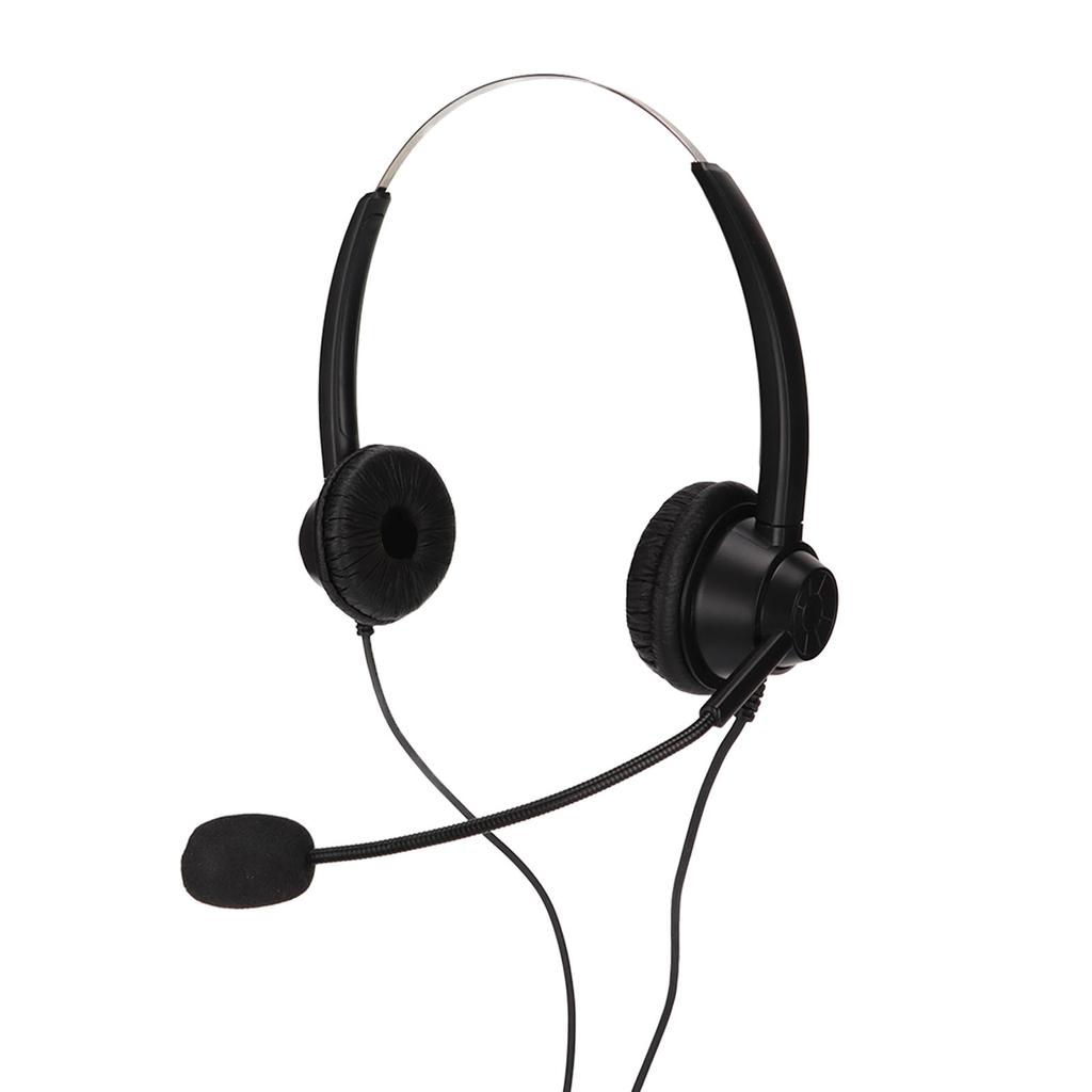 H360DUSB Double Sided Headset Black Volume Adjustment USB Business Headset with USB Plug for