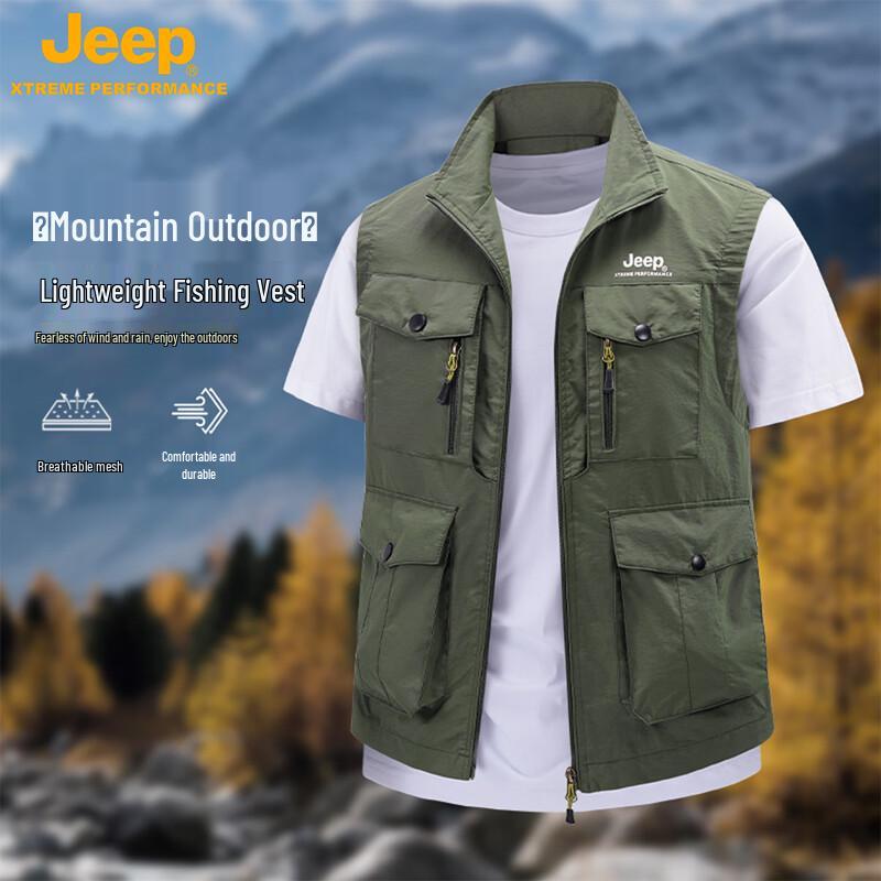 Jeep Men's Outdoor Multi-Pocket Work Vest