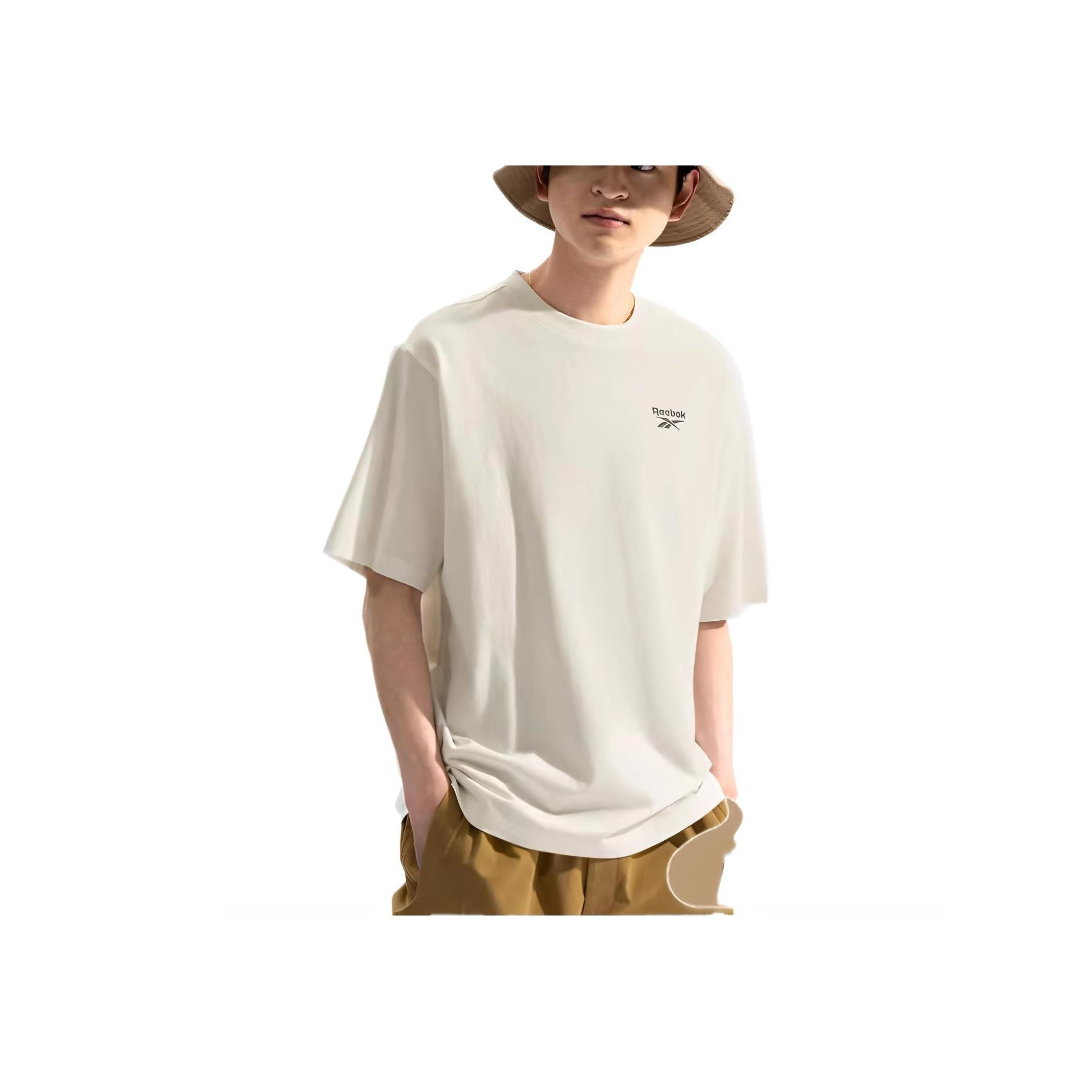 

Reebok Fashionable Comfortable Versatile Loose Breathable Short Sleeve T-Shirt Unisex Tops White 24SRM427UGW1 XL