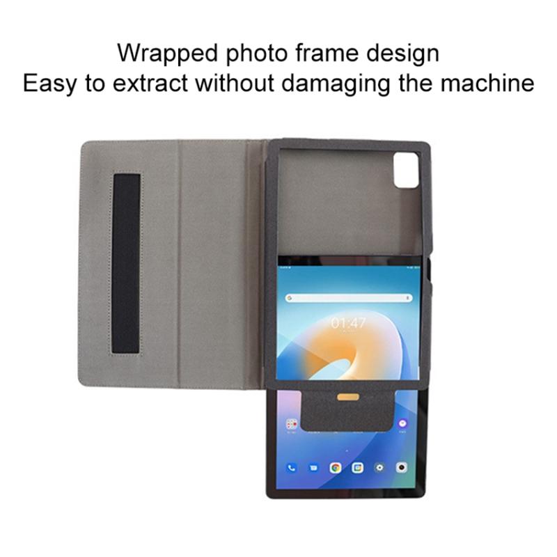 For T-Mobile REVVL Tab Case Skin-touch Leather Stand Tablet Cover with Wristband Design