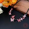New Irregular Red Butterfly Alloy Necklace, Stylish and Cute Butterfly Ladies Versatile Gun Black Necklace