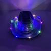 Four Color Led Light Up Western Cowboy Hat With Sequin Pattern For Party Cosplay Stage Performance