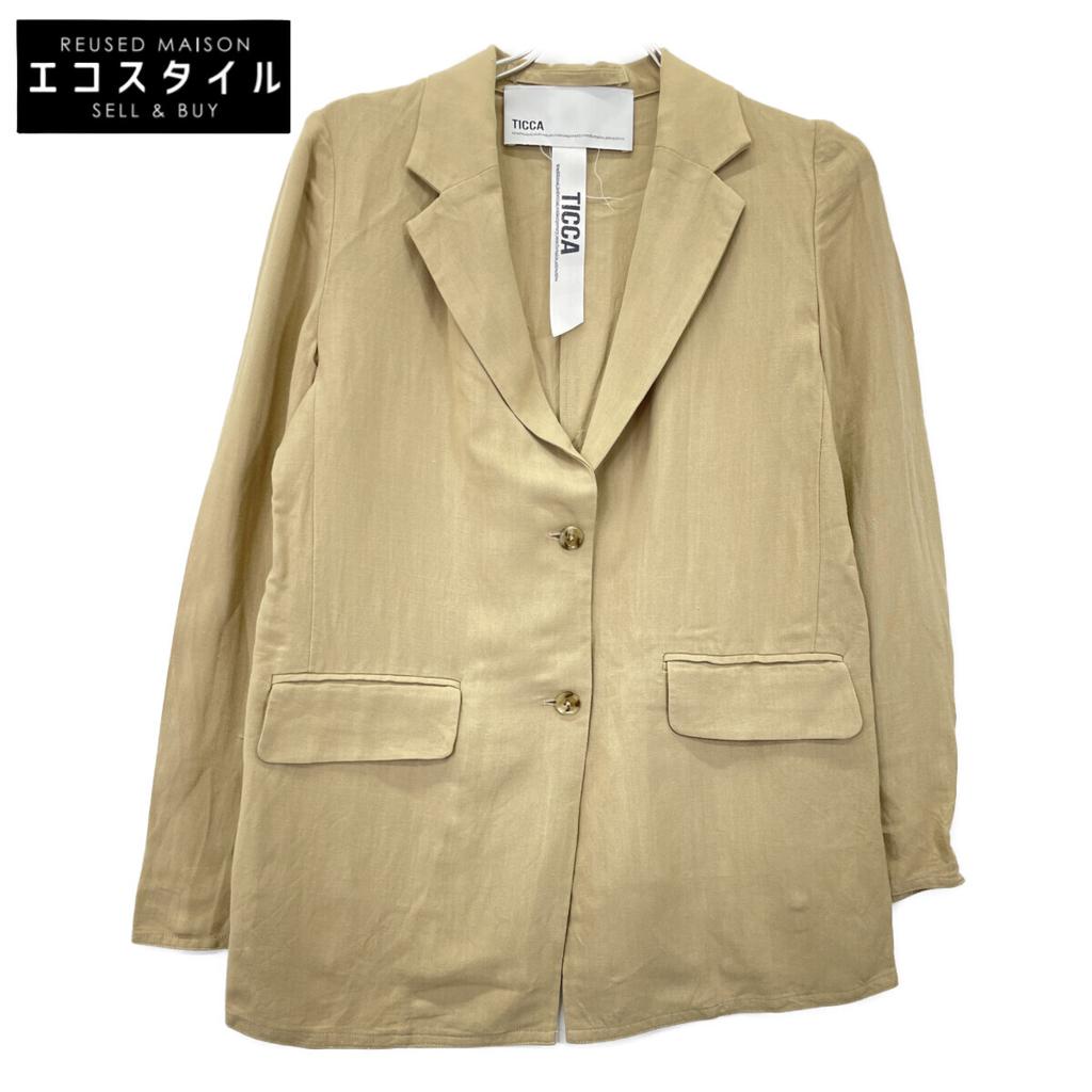 TICCA 2211005041202 Beige Linen Blend Tailored Jacket Jacket 2 beigeUsed