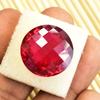 Natural Red Ruby Loose Gemstone Burmese 27 Ct Round Checker Cut for Jewelry Making and Crafts