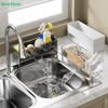 Transparent Sink Caddy with Drainage,Kitchen Sink Organizer for Sponges,Soap Bottles & Cleaning Supplies