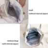 Creative Embroidery Canvas Bag Cute Cat Flowers Tote Bag Fashion Style Large Capacity Shoulder Traveling Pouch Handbag