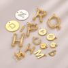 CARLIDANA Initial Alphabet Charms Gold Plated High Quality Stainless Steel Chunky Bubble 26 Letter Pattern Pendant Gift Jewelry