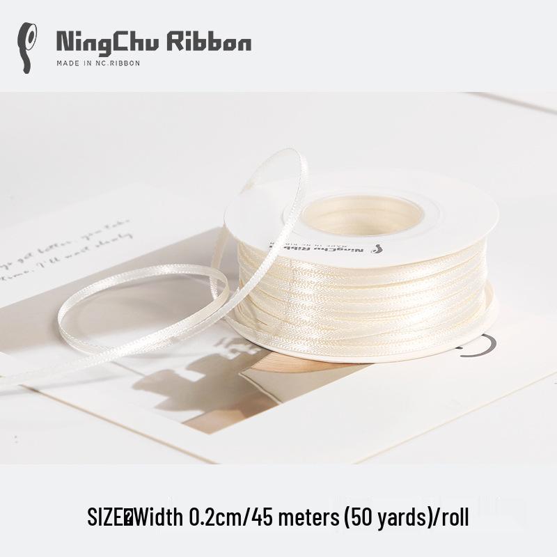 2mm Double-Sided Satin Ribbon Bookmark for Wedding Bows and Gift Wrapping