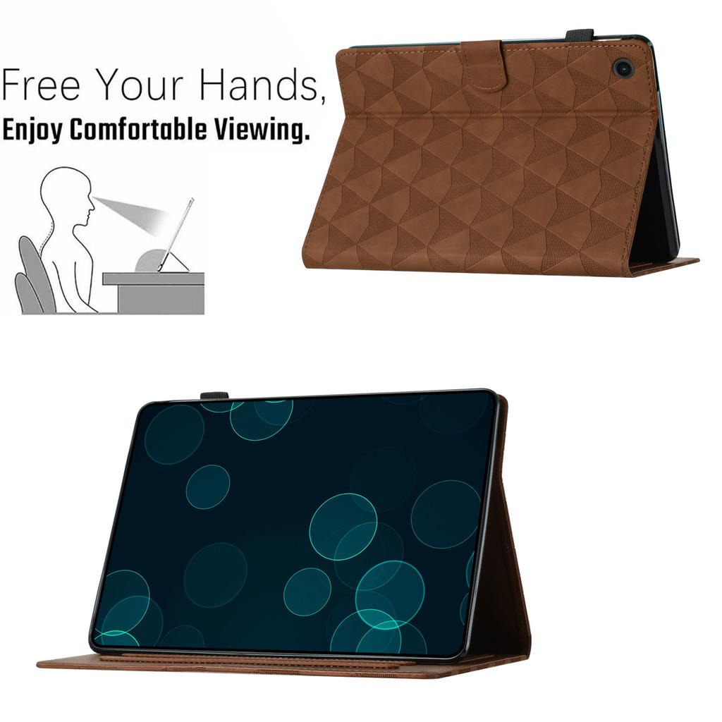 For Samsung Galaxy Tab A11+ / A9+ Case Diamond Texture Leather Stand Flip Tablet Cover with Card Holder