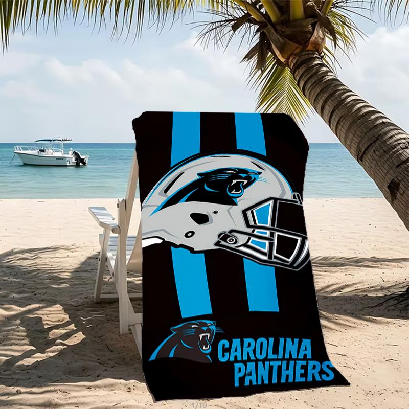 Beach Towel with Carolina Panthers Pattern - Soft,absorbent,machine Washable Lightweight&Modern,swimming,Travel Essentials