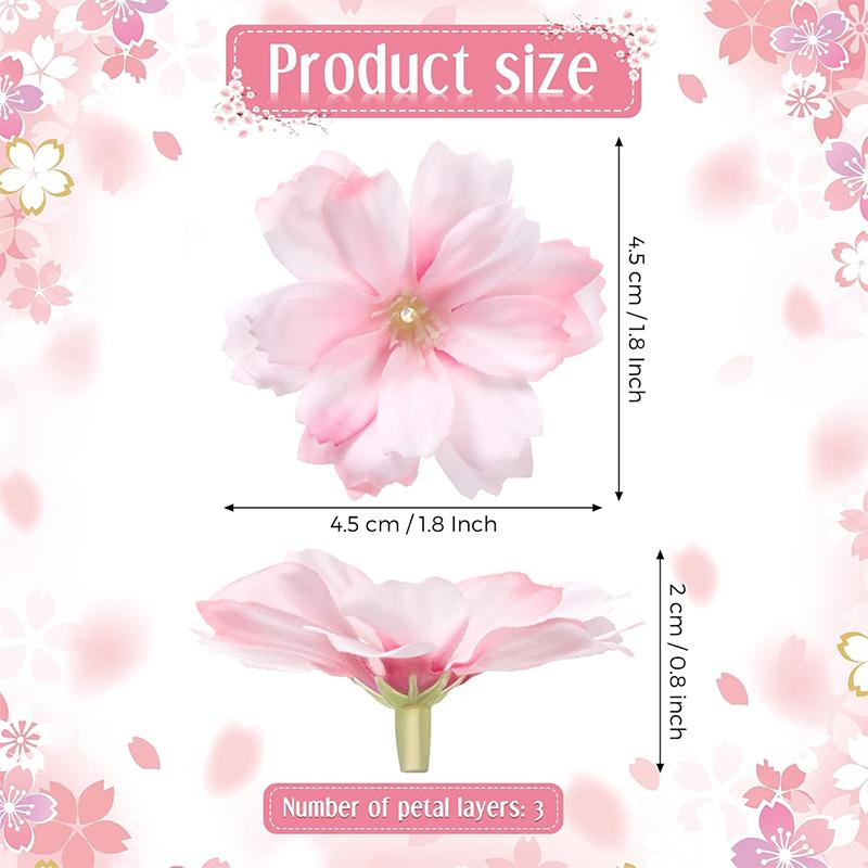 50/100 Stück 4,5 cm Künstliche Blumen Seidenpflaumenblütenköpfe für Hochzeit Heimdekoration Braut Haarnadel Brosche Kranz DIY Bastelgeschenk