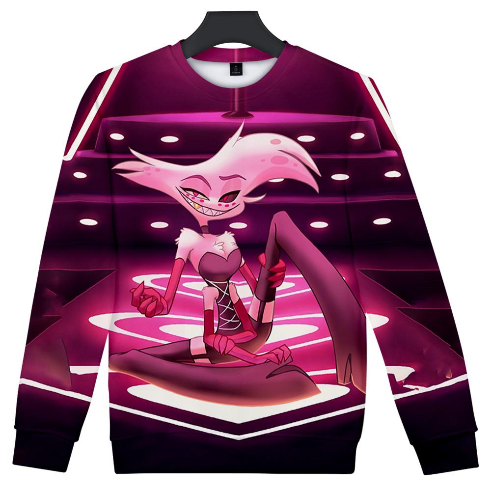 10 Colors Women Men's Hazbin Hotel Anime Print Hoodies Round Neck Sweatshirts Man Travel Pullover Male Top Streetwear Outdoor Tracksuit