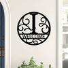 1pc Metal Letter Sign, Surname Family Name Plate for Outdoor Wall, Housewarming Halloween Christmas New Year Gift