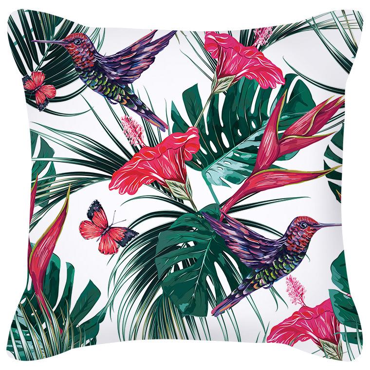 Plum Blossom Cushion Flamingo Birds Cherry Pillow for Home Chair Sofa Decoration Yellow Pillowcases