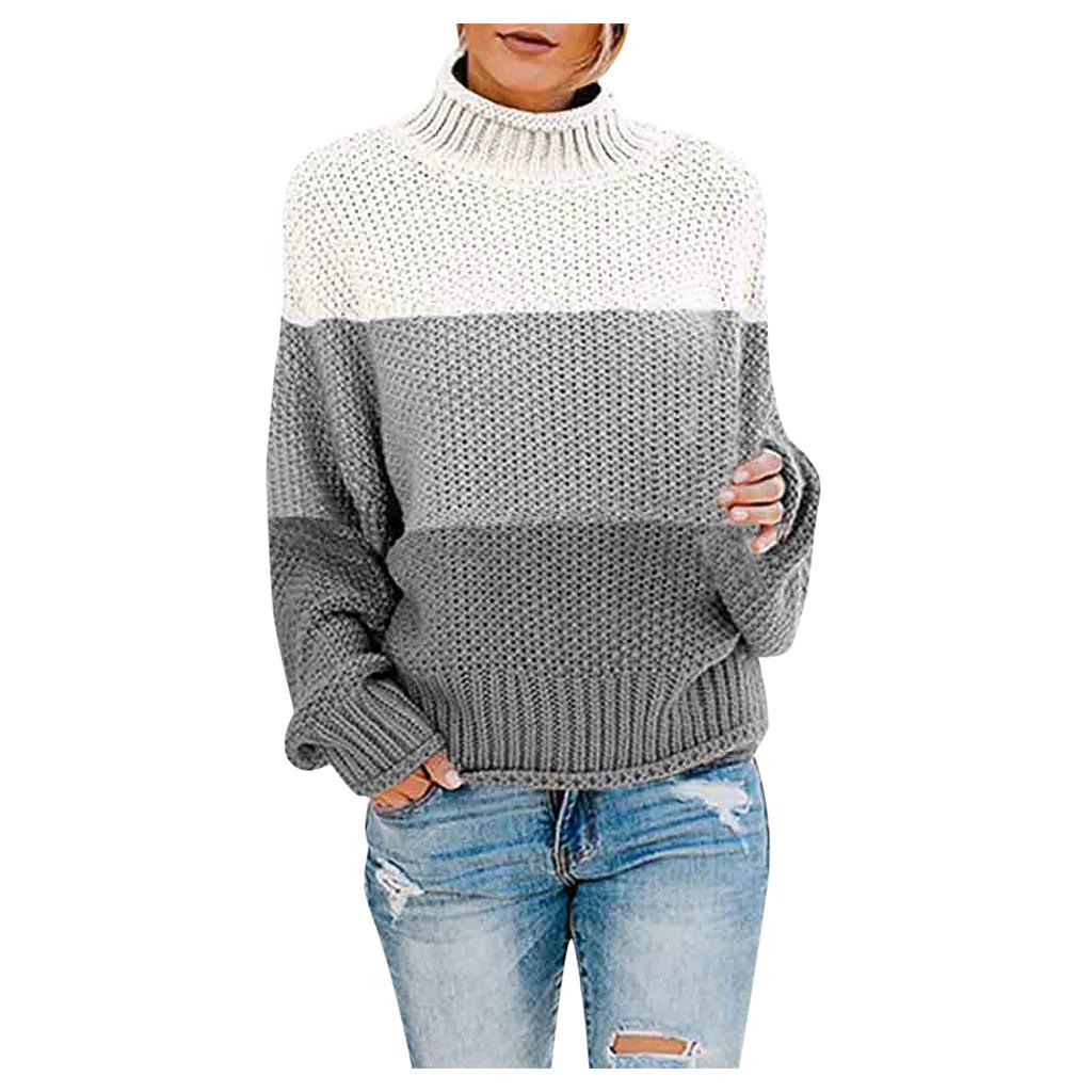Womens Off The Shoulder Sweater Casual   Knitted Loose Long Sleeve Pullover