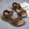 Baotou Sandals Men's 2025 New Leather Sandals Trend Driving Outside Men's Slippers Beach Summer Sandals