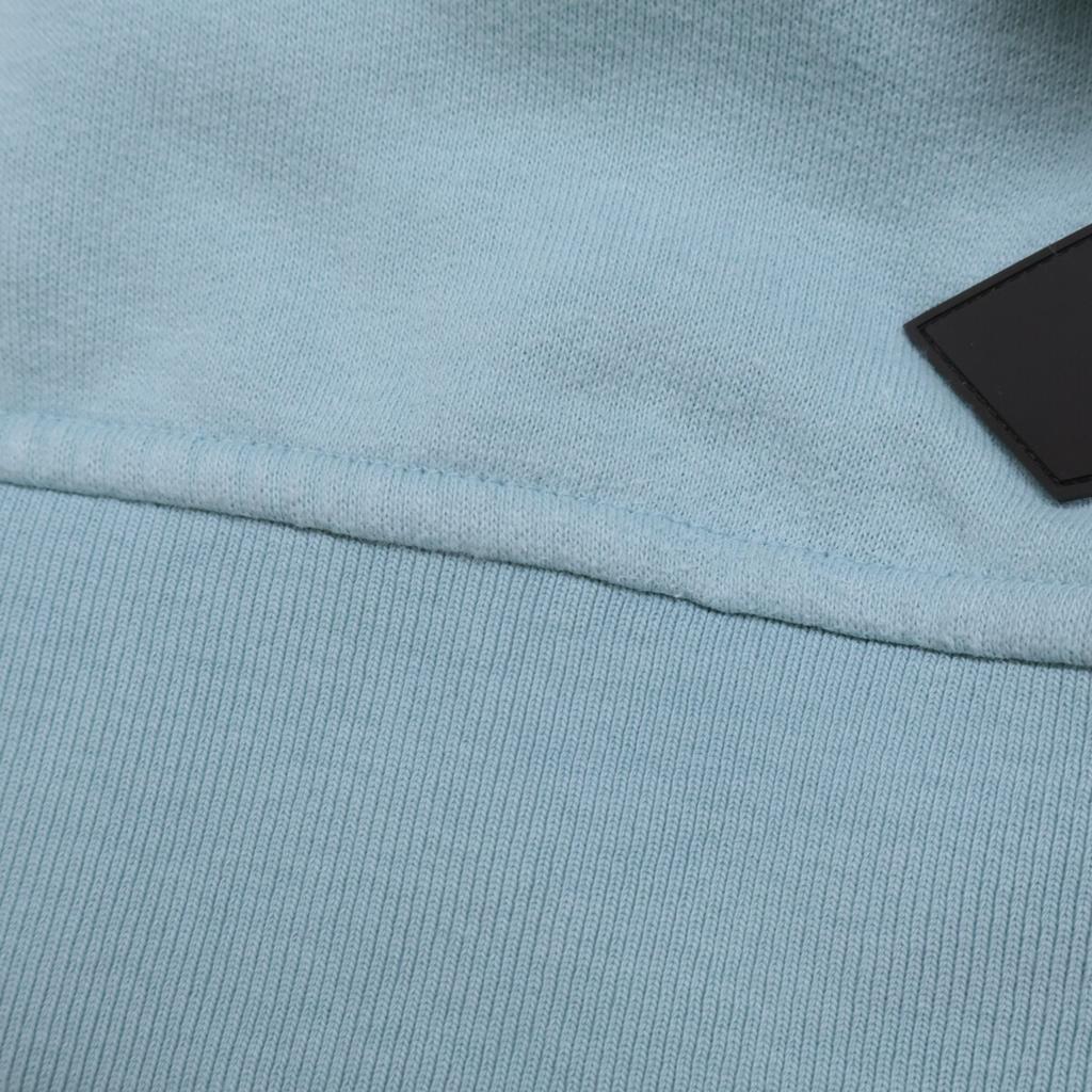 HERMES 21AW Light Blue Cotton Herringbone Piping Fleece-Lined Crew Neck Sweatshirt Pullover tops L blueUsed