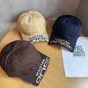 Madtime Letter Embroidery Cotton Cap With Wide Brim Outdoor Sun Gift Protection