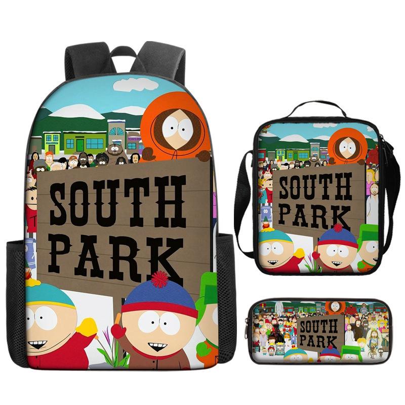 South Park Backpack Student Bag Southpark Backpack Cartoon Satchel Pencil Case
