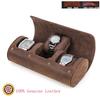 Genuine Leather Vintage Watch Roll Box 3 Slots Luxury Storage Case Unisex Organizer for Watches Jewelry Bracelets Trendy Travel Accessory