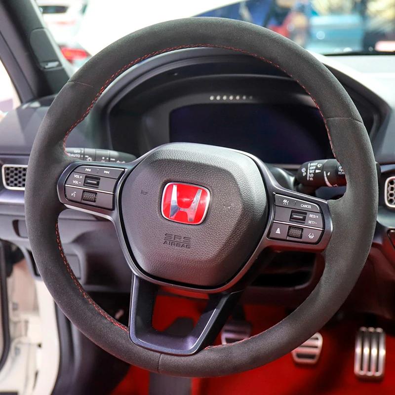 Car Logo Badge Front Grille Trunk Steering Wheel Decoration Accessories For Honda Fit GK5 HRV Vezel Accord Civic Cars Emblem aju256