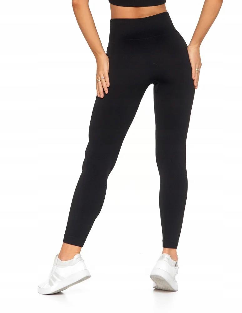 Women's Seamless High Waisted Shaping Sports Leggings MORAJ L/XL BLACK
