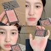 HERORANGE Delicate Skin-Melting Blush with Fine Shimmer - Peach Pink for Daily Natural Plumping and Brightening