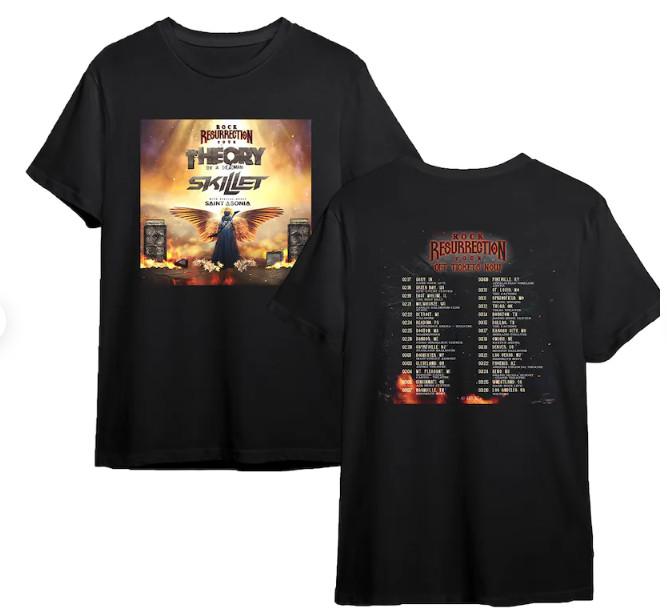Rock Resurrection Tour Theory of a Deadman Skillet T-Shirt L