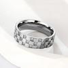 Light Luxury Sugar Cube Chessboard Diamond Ring Titanium Steel Electroplating Advanced Sense Ring Ins Neutral Wind Accessories