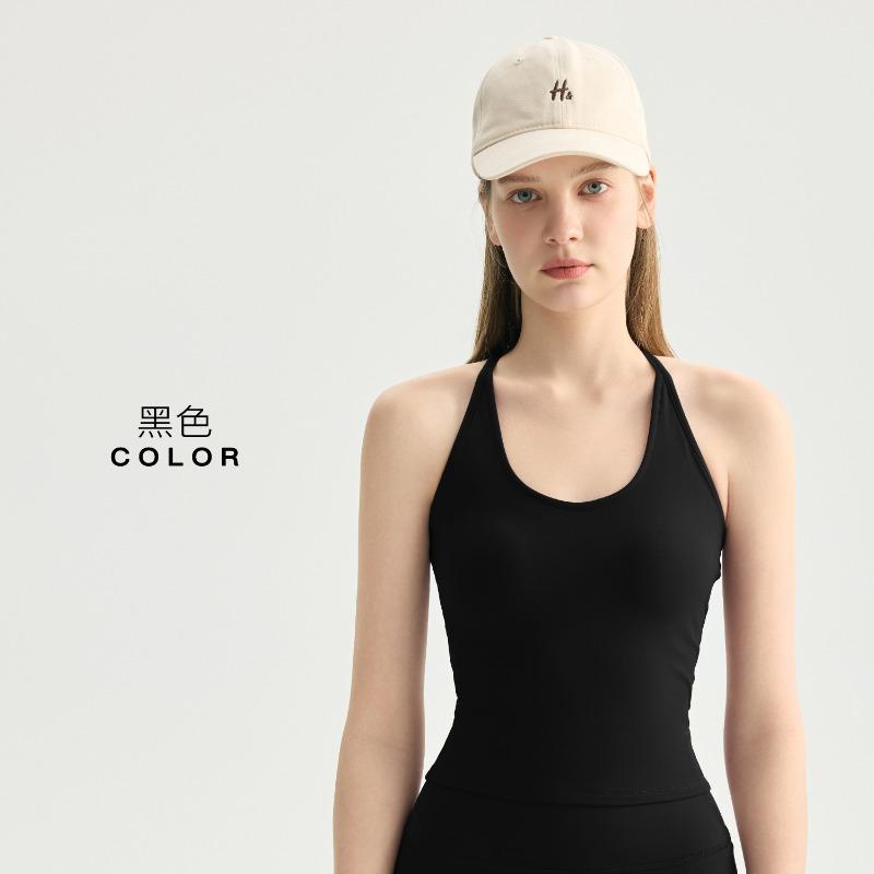 Sports vest with chest pad, women's I-shaped beautiful back, free of wear, bra cover, fixed cup, yoga underwear, fitness sling, external wear