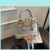 Street Style Shell Bag For Women With Chain And Rivets Pu Material Small Crossbody Bag For Daily Use