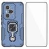 For Honor 400 Pro 5G (Global) Phone Case WANLONFENG PC TPU Back Cover Kickstand with Tempered Glass