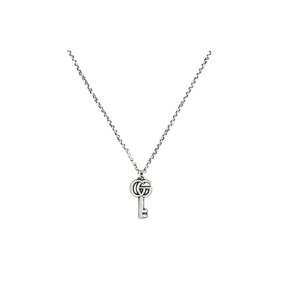 

Gucci GG Marmont Double G Key Pendant Vintage Finish Shiny 925 Silver Necklace Men necklace 627757-J8400-0701 Box+Shopping Bag-Dust Bag+Box+Shopping Bag