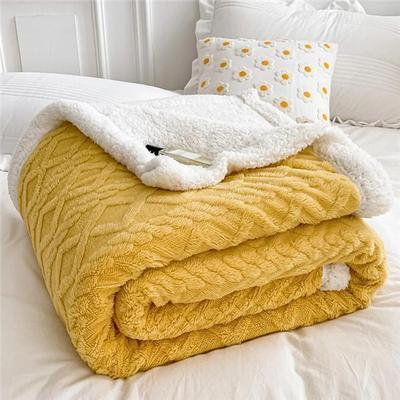 2026 New Fleece Plaid Blanket Thick Wool Blankets Duvet Cover Double Sided Sofa Bed Cover Soft Warm Winter Throw Bedspread Blanket Bedding