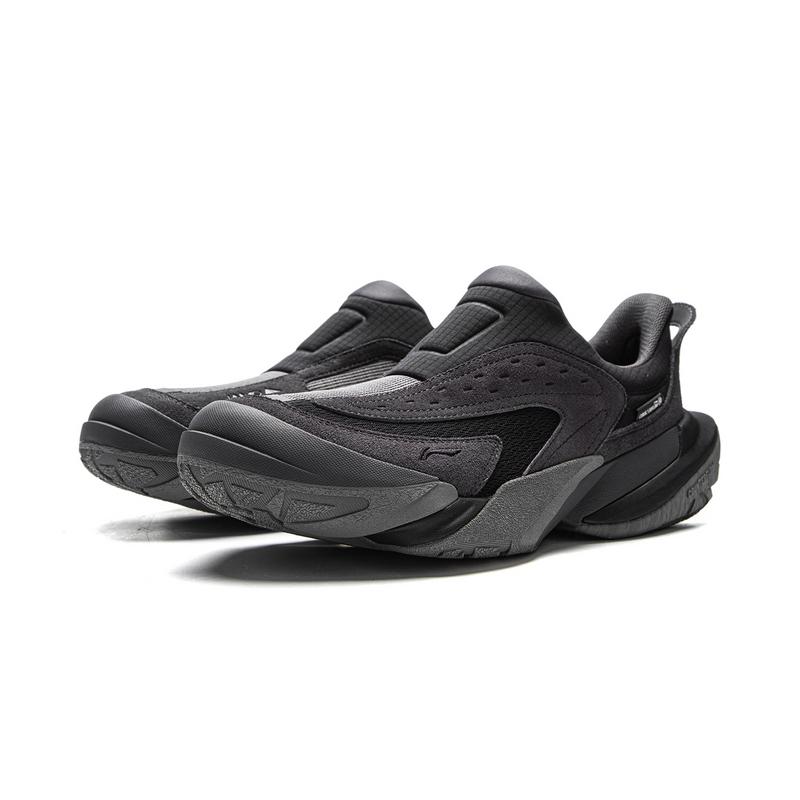 New LiNing CF Tracing Shock Absorbers Rebound Low top Outdoor Shoes Unisex Gray Black AHCV073-4