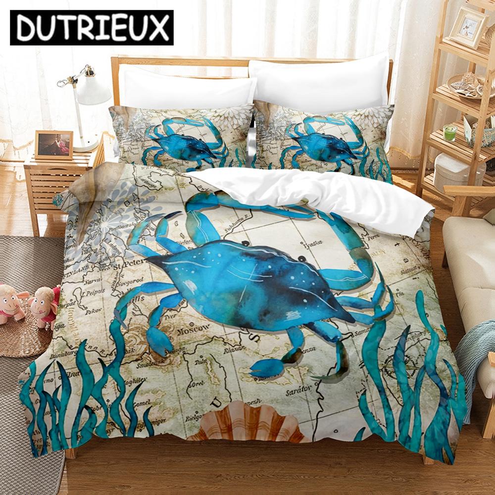 

3D - Printed Ocean World Bedding Set - Jellyfish Design, Single/Twin/Full/Queen/King Sizes, Ideal for Adult & Kid Bedrooms (135x200cm)