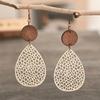 1 Pair Of Hollow Mesh Water Droplet Earrings, Retro Hook Earrings, Suitable For Daily Wear