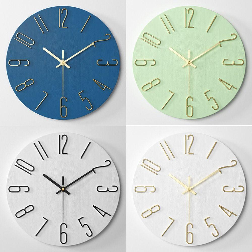 12inch Wall Hanging Clock Round Shape Decorative Wall Clock Nordic Fashion Scale Clock  Living Room