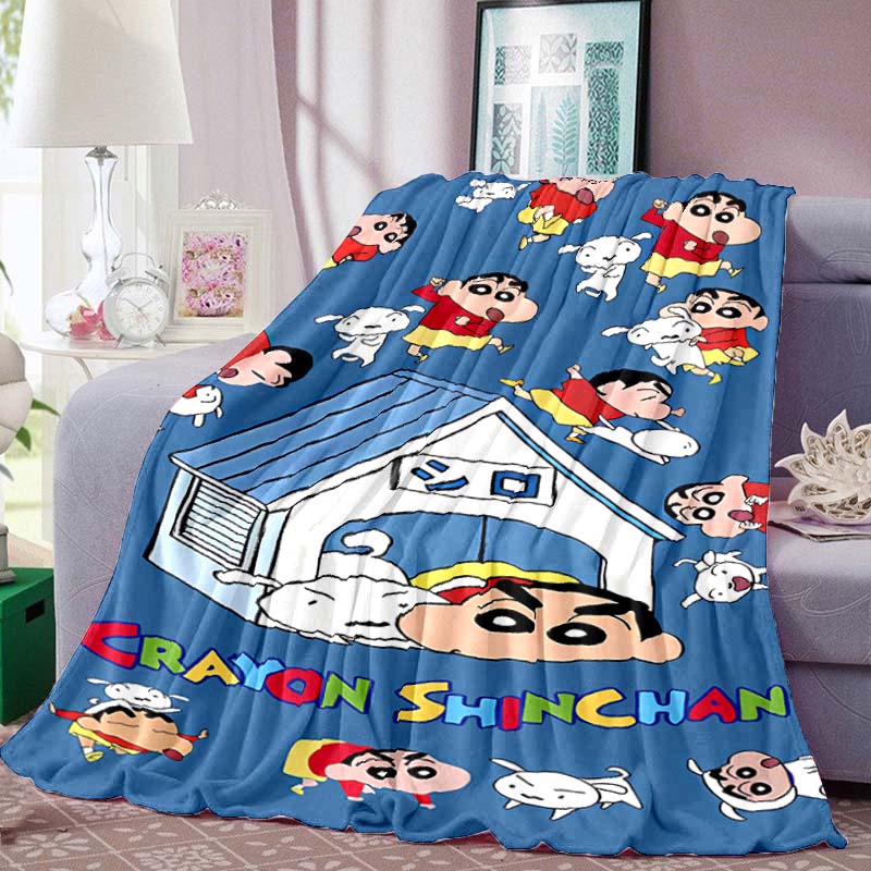 This Crayon Shin-chan Cartoon Blanket Is Made of Warm and Comfortable Flannel and Is Suitable for Bedrooms, Sofas, Beds, Chairs,