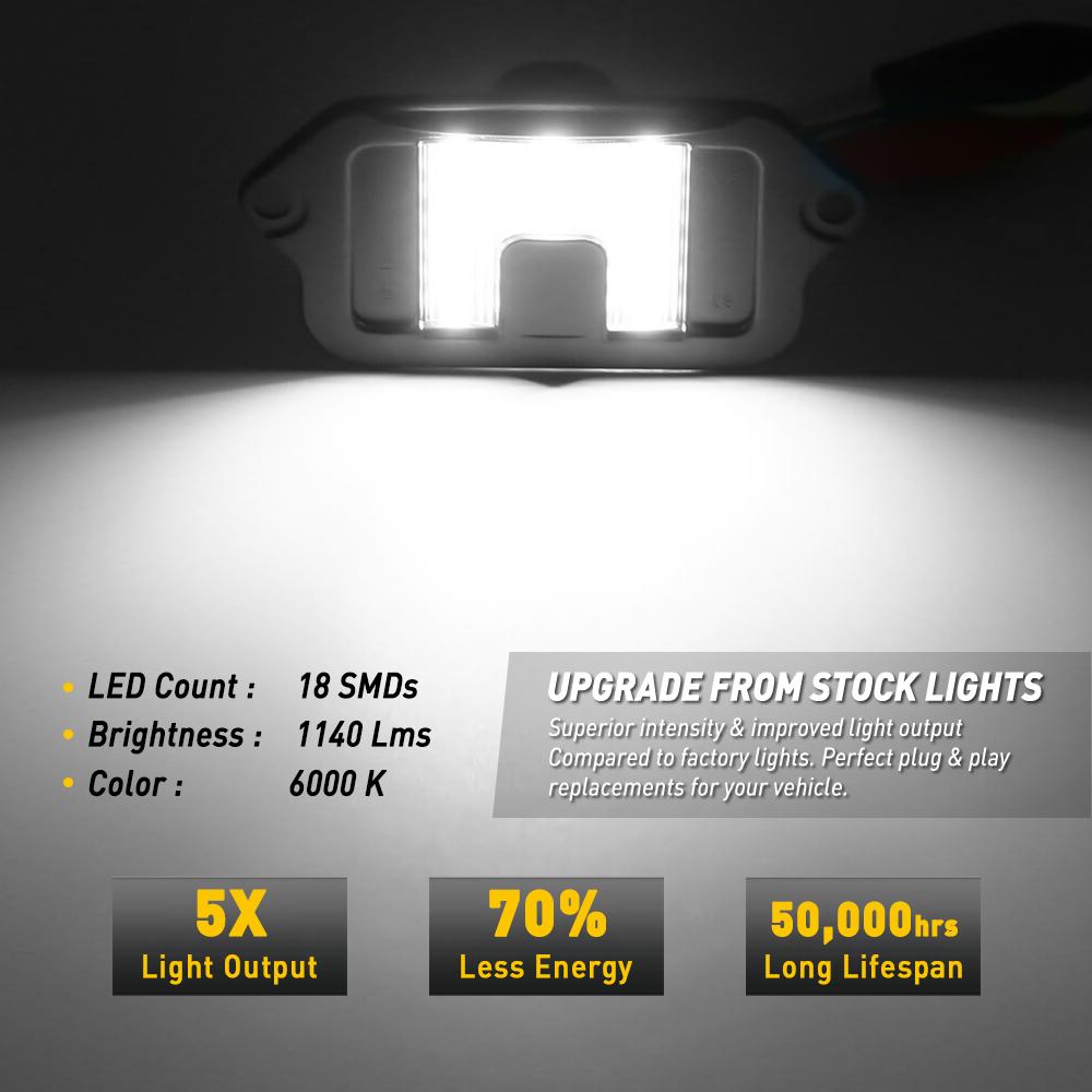 1Pcs 6000K LED License Number Plate Light Bulb 1140LM for Ford Mustang 2005 2006 2007 2008 2009 Base Bullitt Shelby GT Shelby