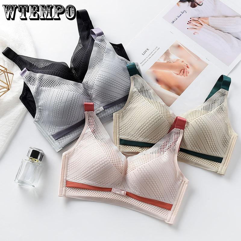 Large-sized Bras for Women Full-cup Bras Adjustable Bras Mesh Breathable Bras Push Up Bra